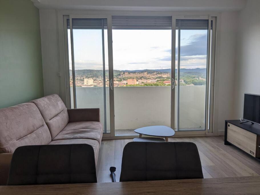 Appartment - Vue Imprenable Sur La Cite Medievale - Parking Gratuit - Climatise カルカソンヌ エクステリア 写真